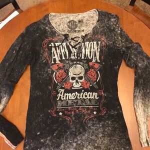 Affliction women’s black top